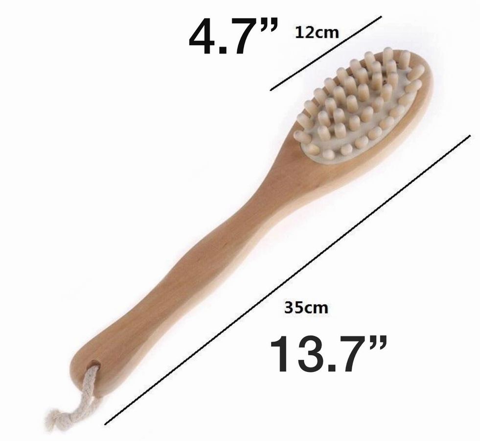 Wood & Boar Bristle Natural Bath & Body Massage Brush