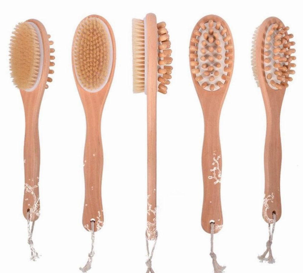 Wood & Boar Bristle Natural Bath & Body Massage Brush