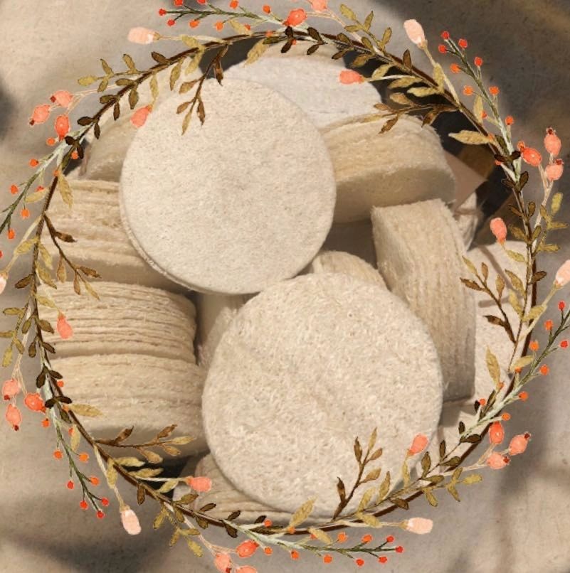 Natural Reusable Loofah Pads 5-pcs