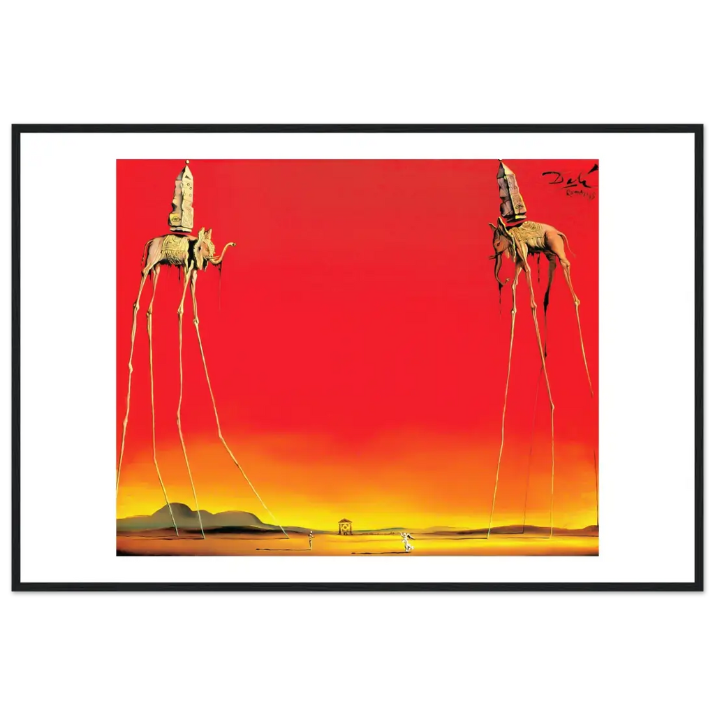 Salvador Dali, The Elephants Artwork Poster-0