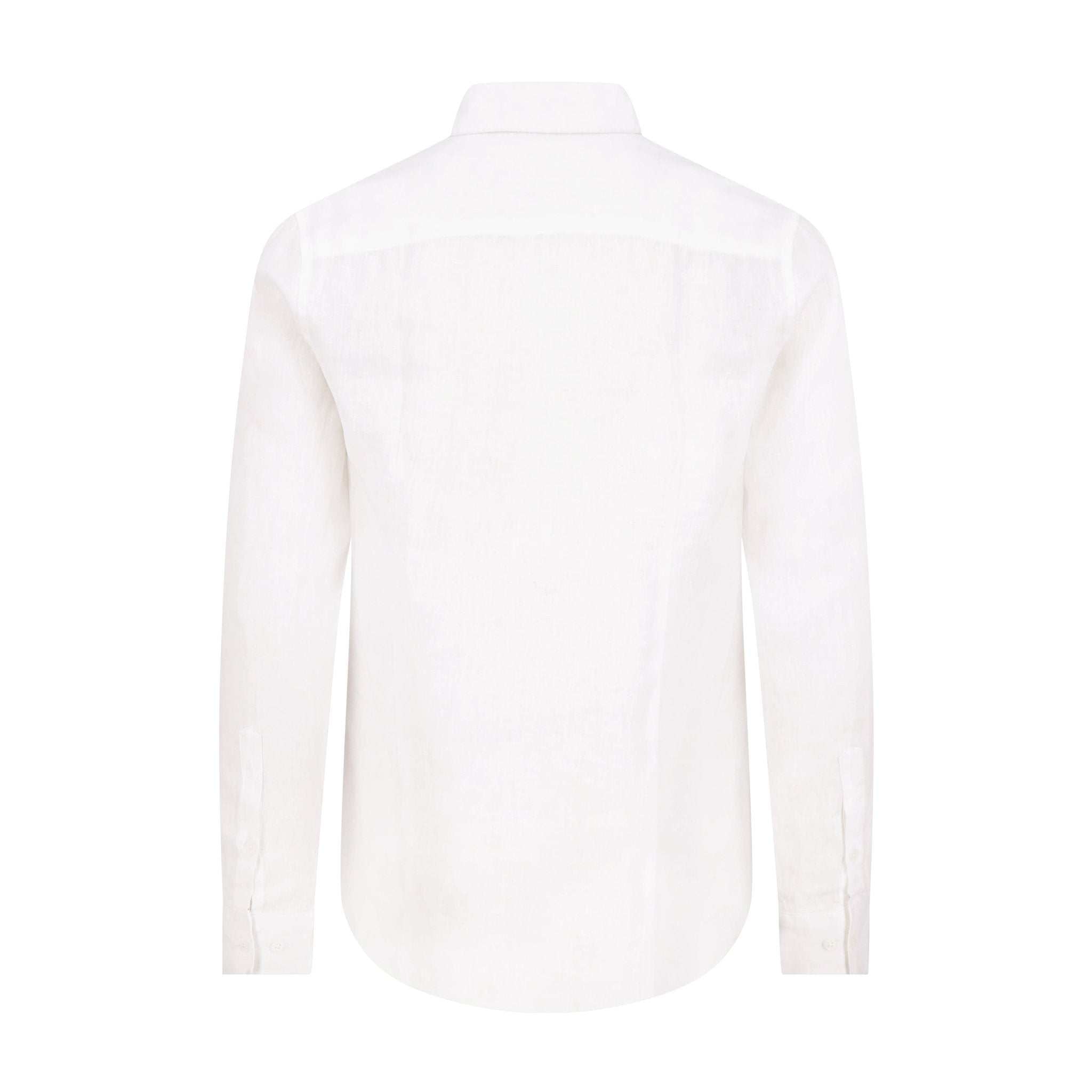 Saint Perry Slim Fit 100% Linen Shirt – White