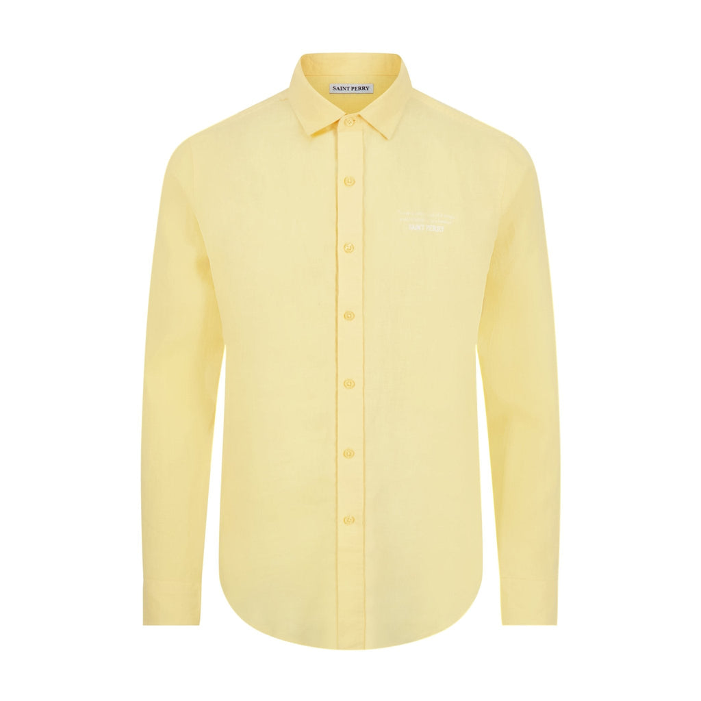 Saint Perry Slim Fit Linen Shirt – Yellow