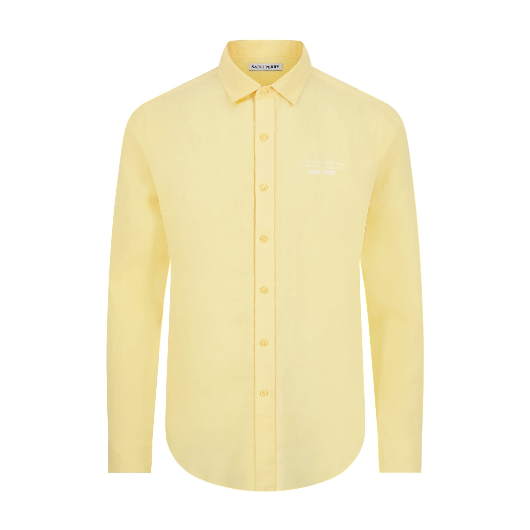 Saint Perry Slim Fit Linen Shirt – Yellow