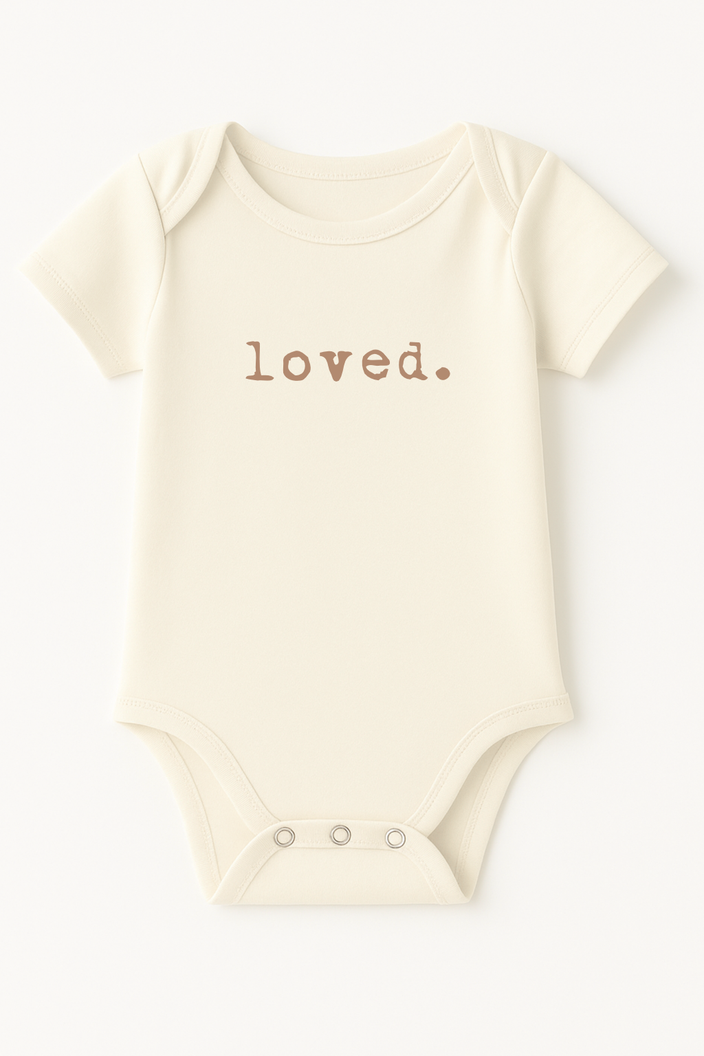 Loved. Clay Organic Cotton Baby Bodysuit Short Sleeve