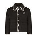 Stud & Pearls Embellished 100% Wool Luxury Jacket – Black