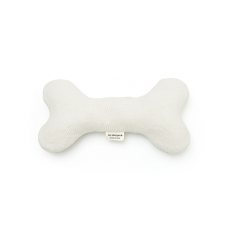 Boba & Vespa Soft Plush Hemp Dog Bone Toy for Gentle Chewers – Squeaker Free