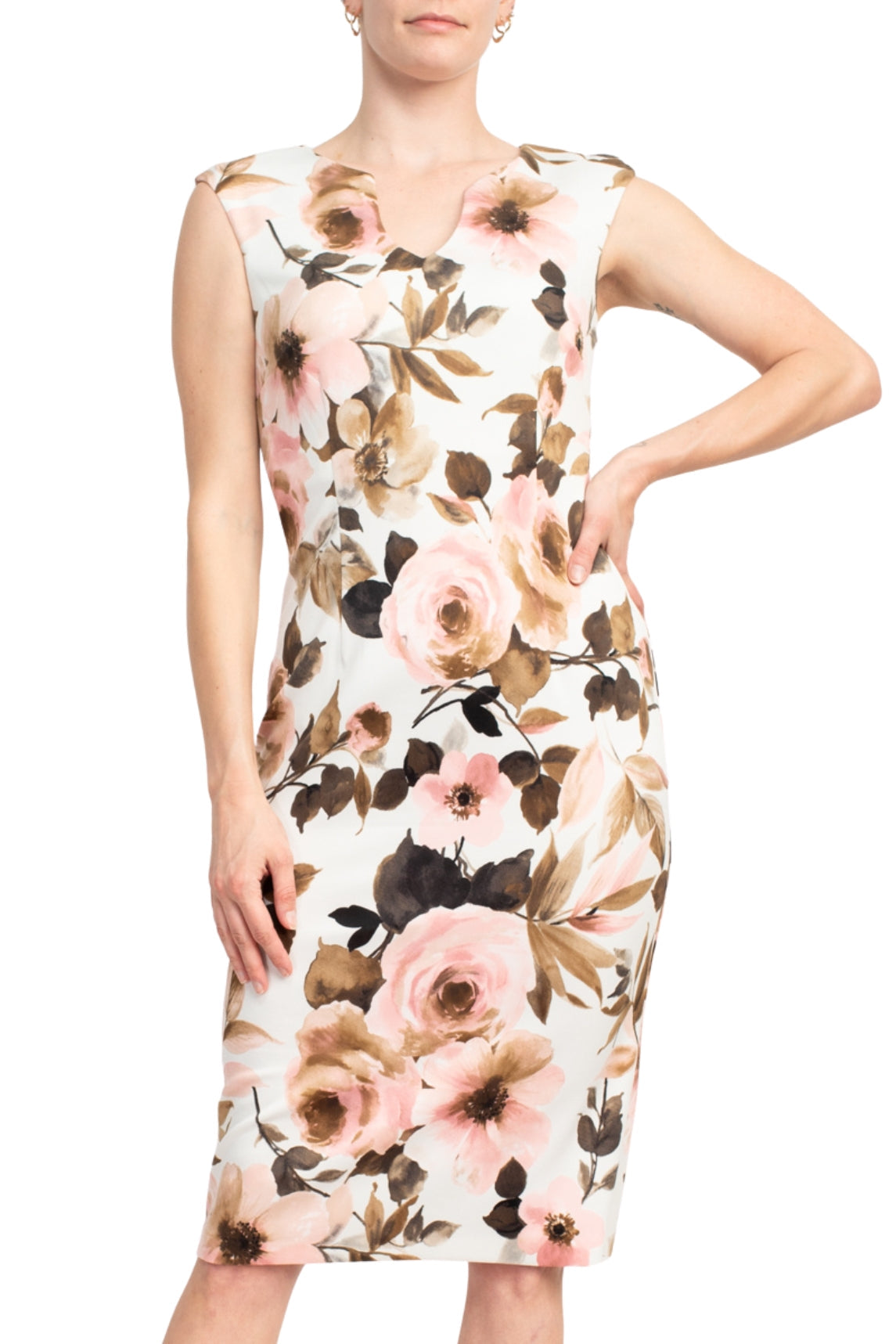 Connected Apparel Floral-Print Chiffon Midi Dress-1