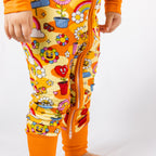 two-way zipper footie pajamas in flower friends print