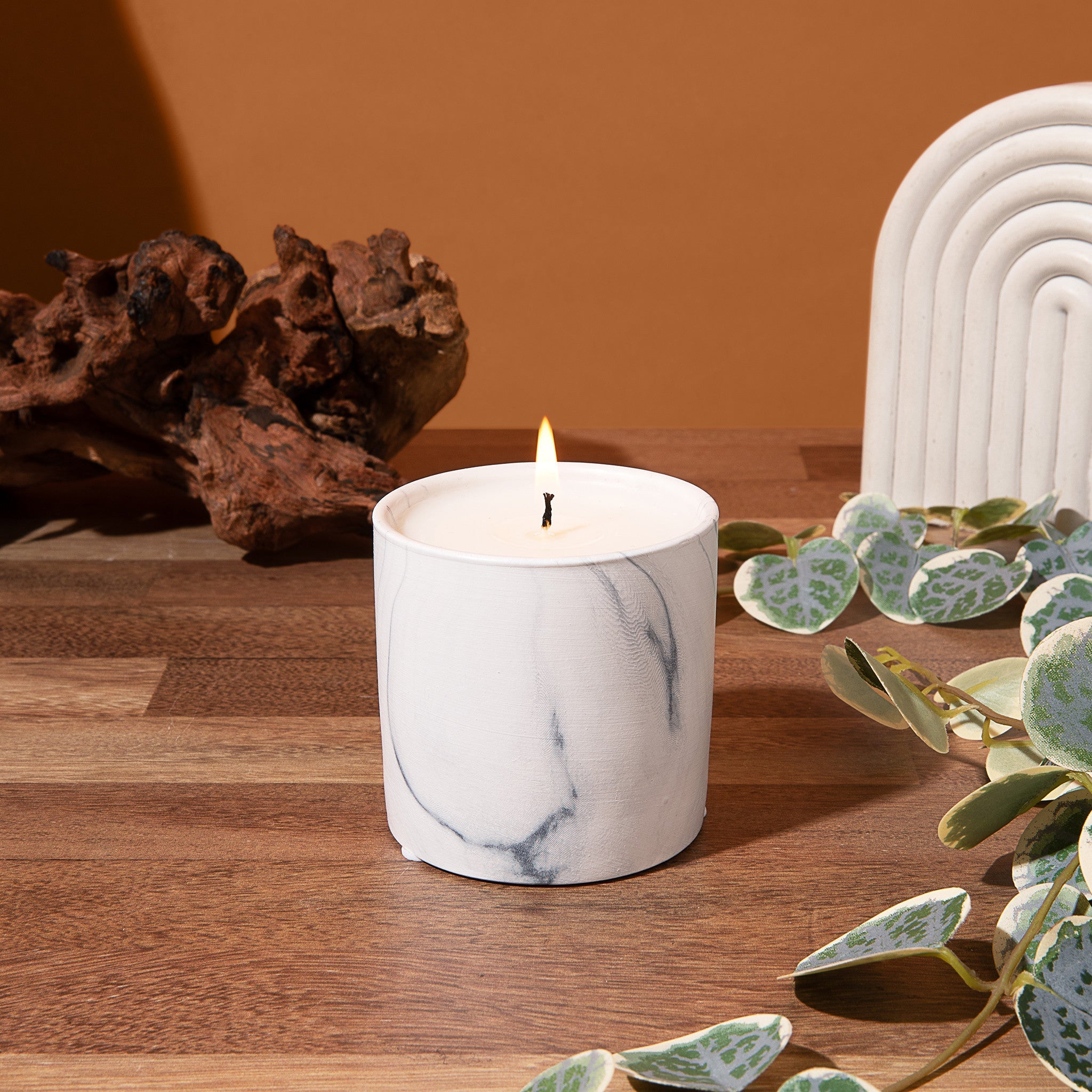 Passionate Fruit White Marble Candle – 6 Oz