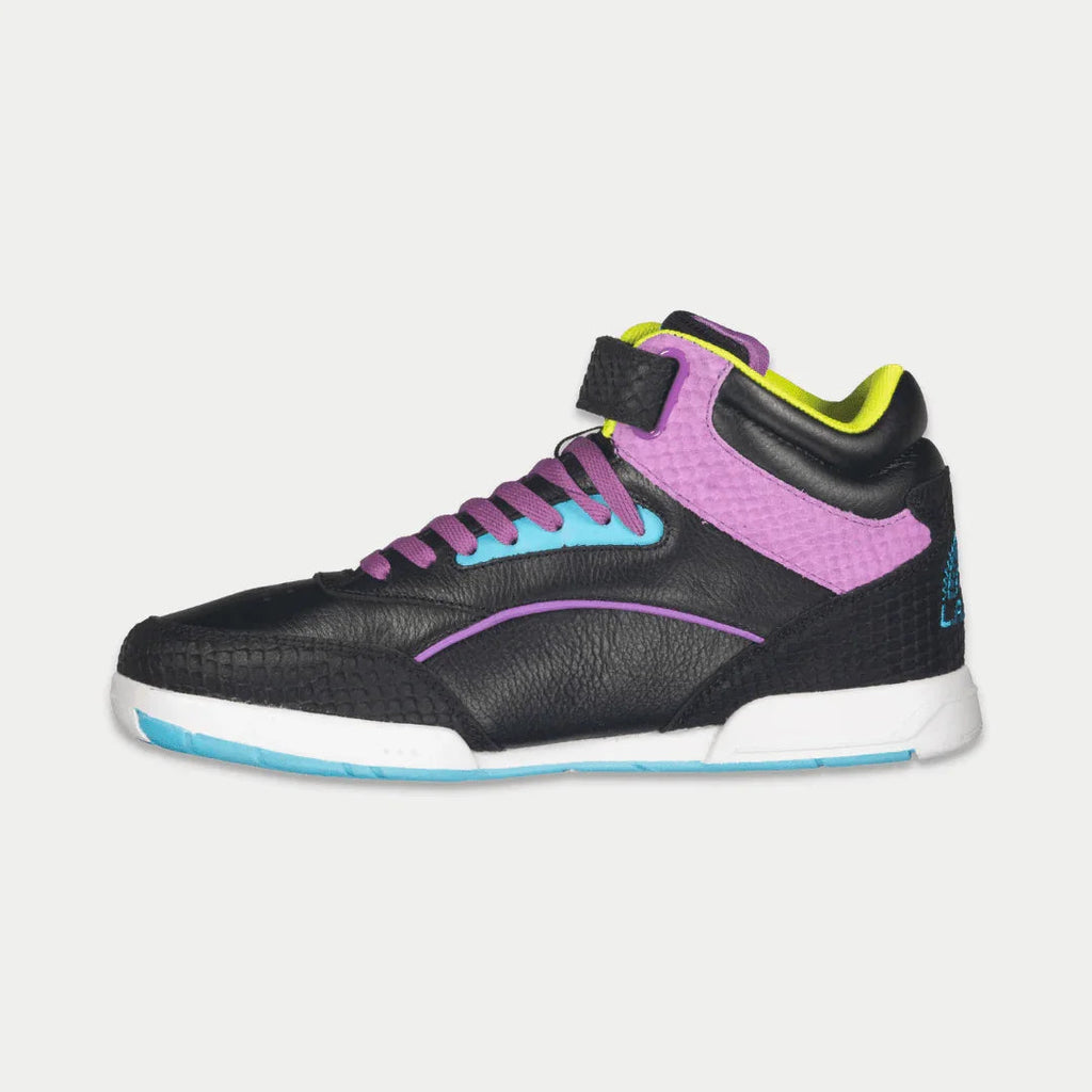 LA Gear Women's Flame Hightop – Black x Purple x Turquoise